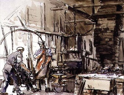 Bending a Tyre, The Wheelwright