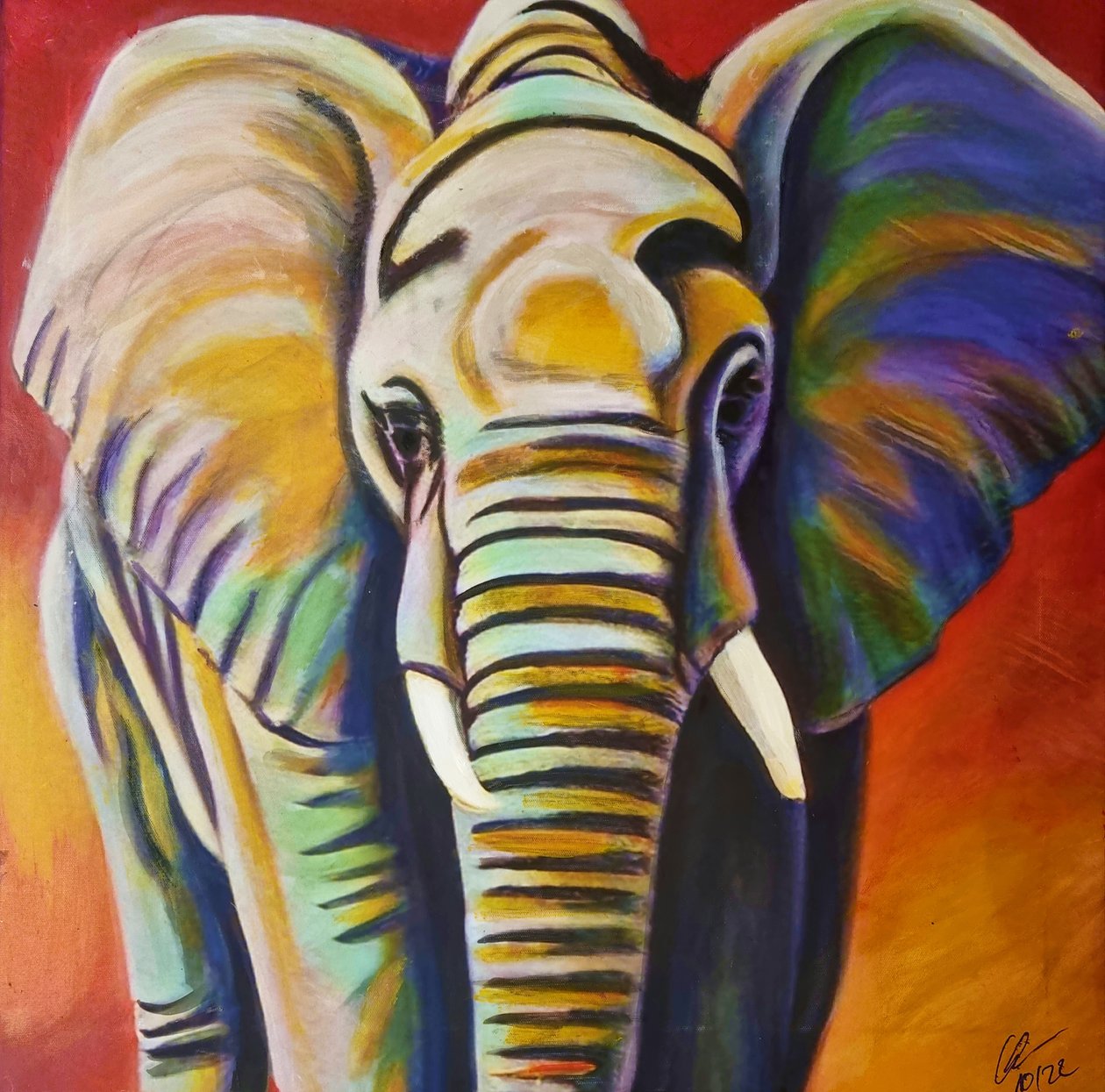 Colorful Elephant by HaskellArt