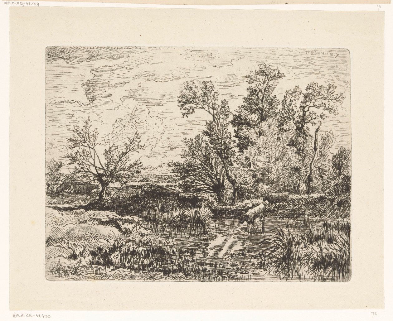 Herd of Cows by a Pond by Hector Allemand