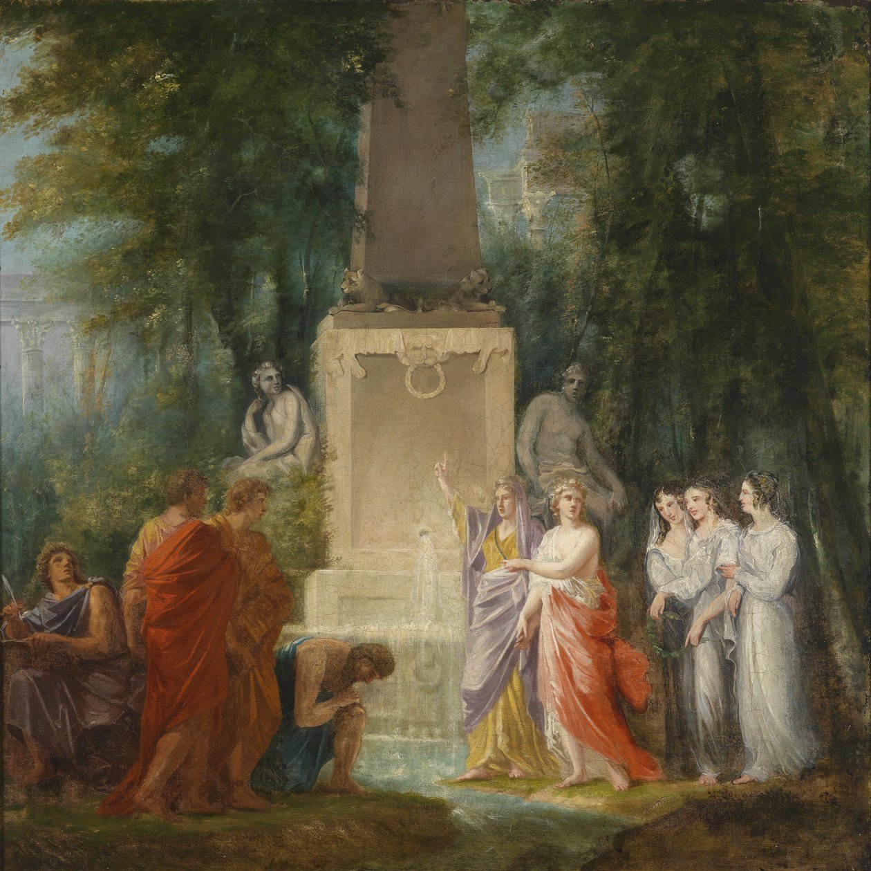 Poets Drink from the Castalian Spring the Water of Truth, Design for a Theater Curtain by Heinrich Füger