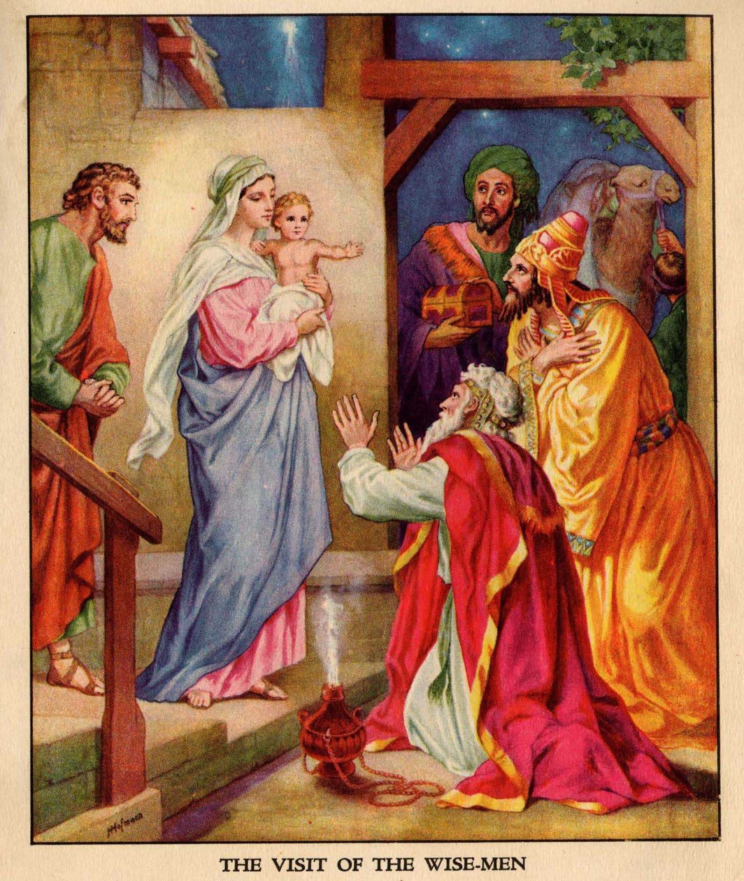 Birth of Jesus with Visiting Magi by Heinrich Karl Hofmann