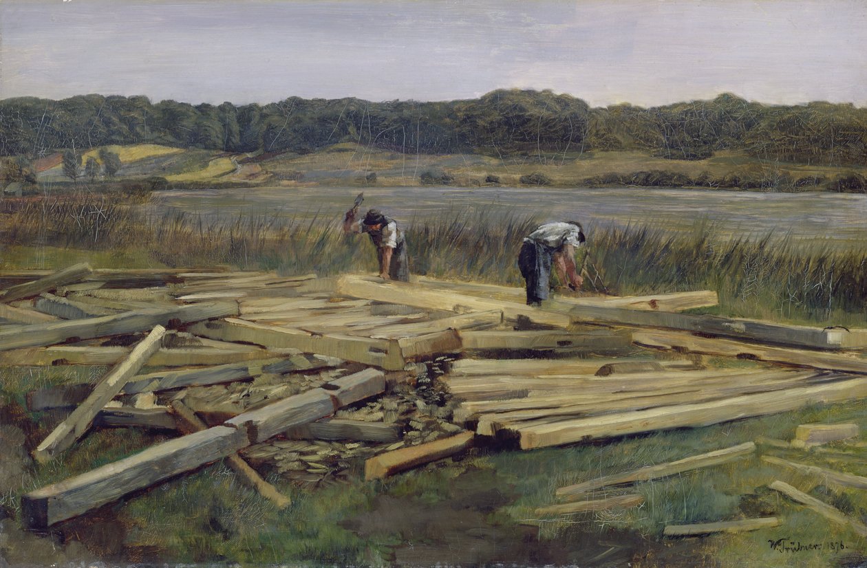 Building Site at Wesslingersee by Heinrich Wilhelm Truebner