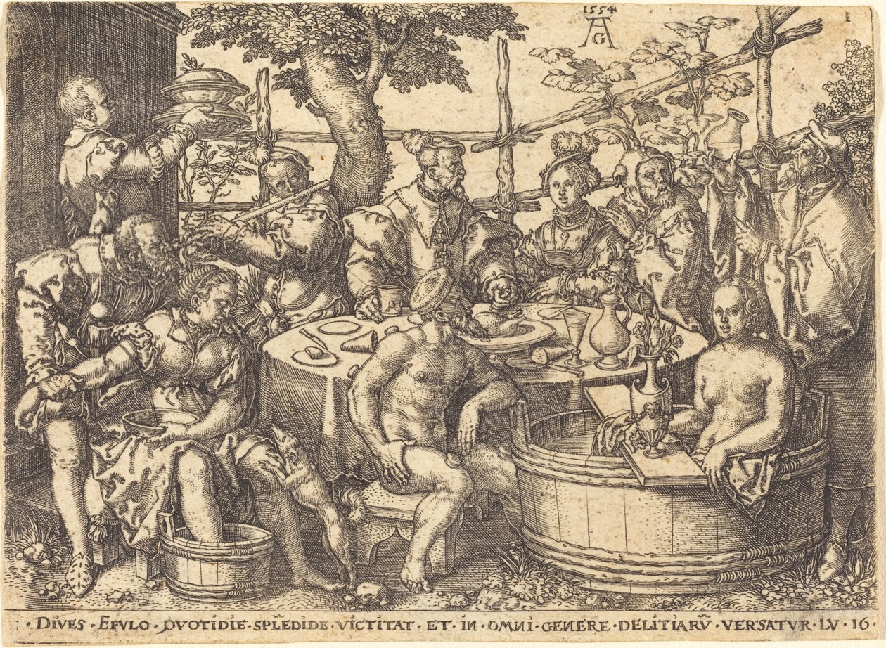 The Rich Man at the Table by Heinrich Aldegrever