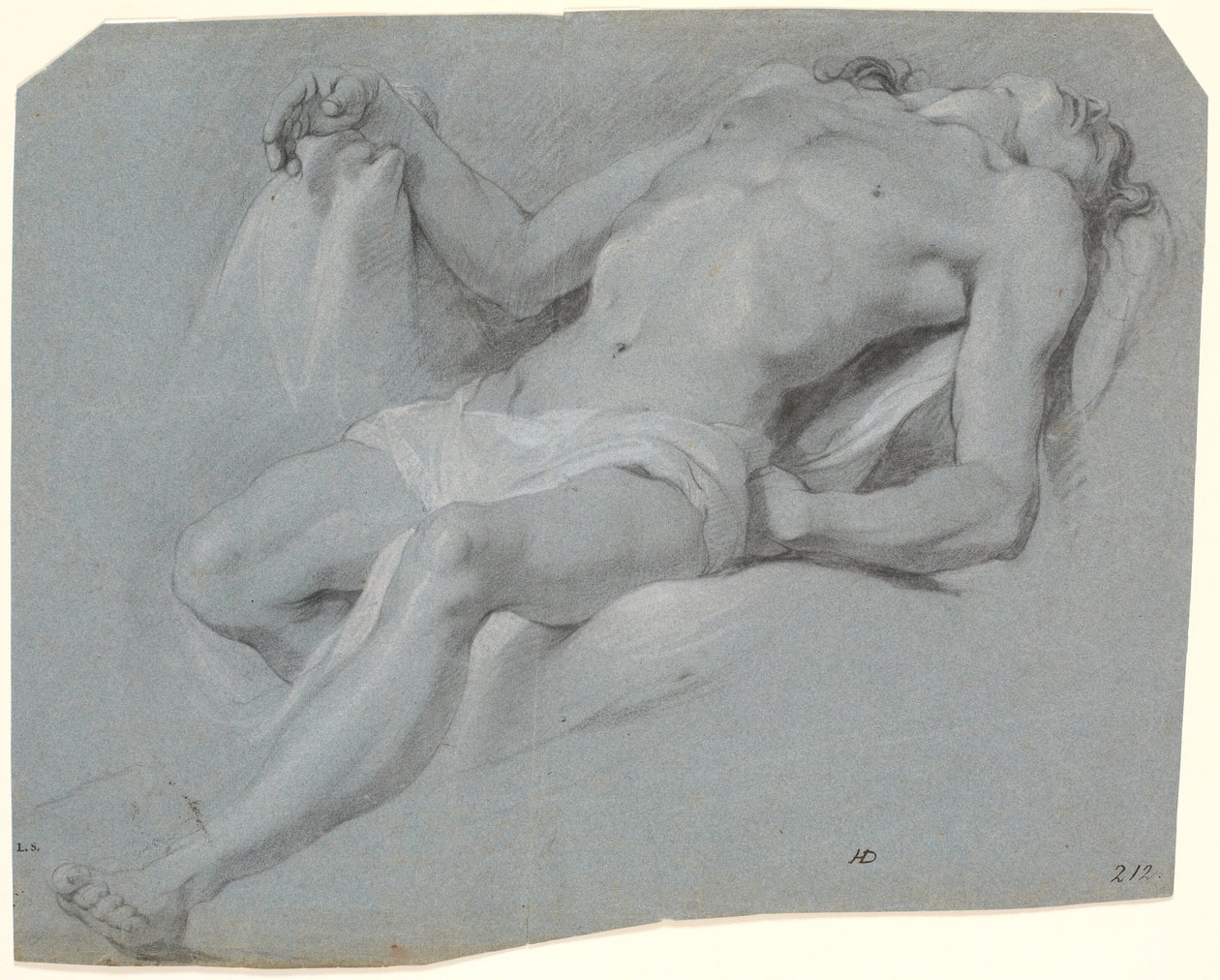 Lying Male Model; Study for Pietà? by Heinrich Dittmers