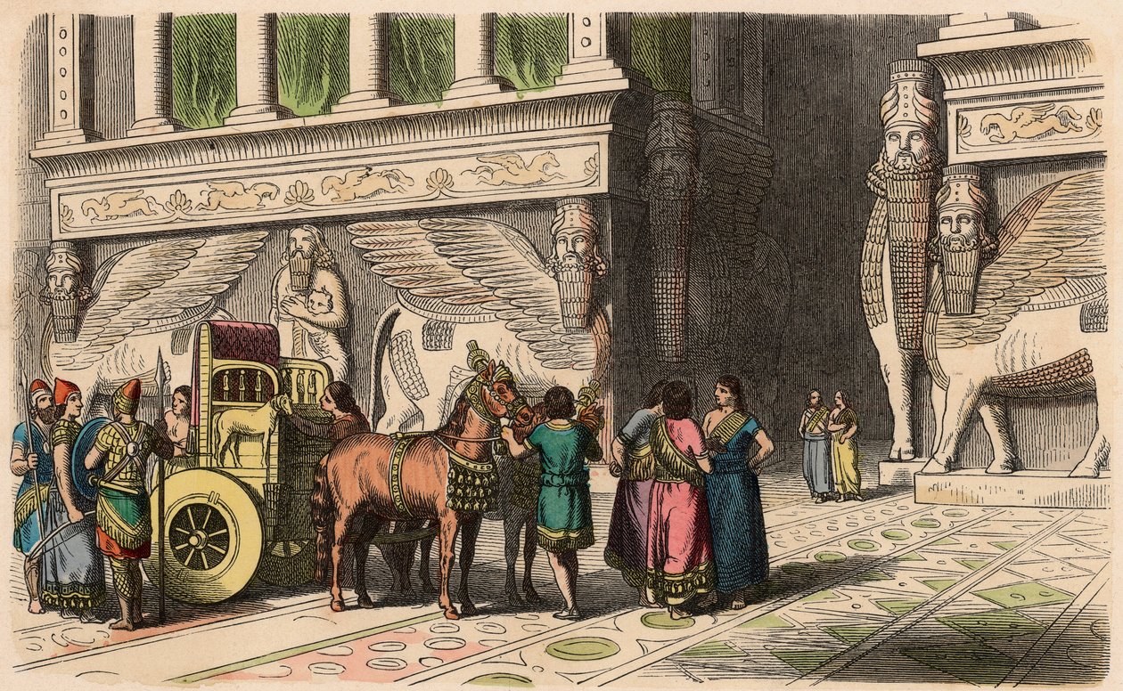 Assyrian: Palace-Portal by Heinrich Leutemann