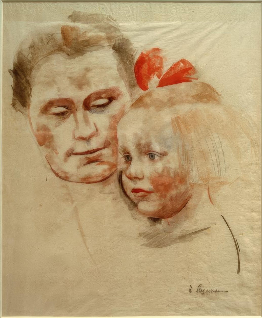 Mother with Child (Anna and Käte Werner) by Heinrich Stegemann