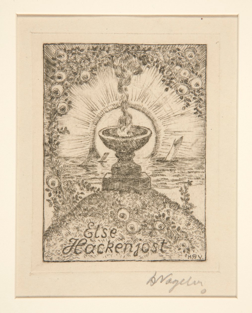 Bookplate: Else Hackenjost by Heinrich Vogeler