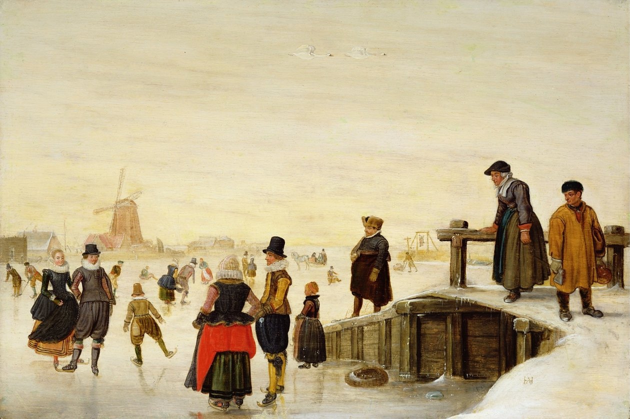Figures Skating in a Dutch Landscape by Hendrick Avercamp