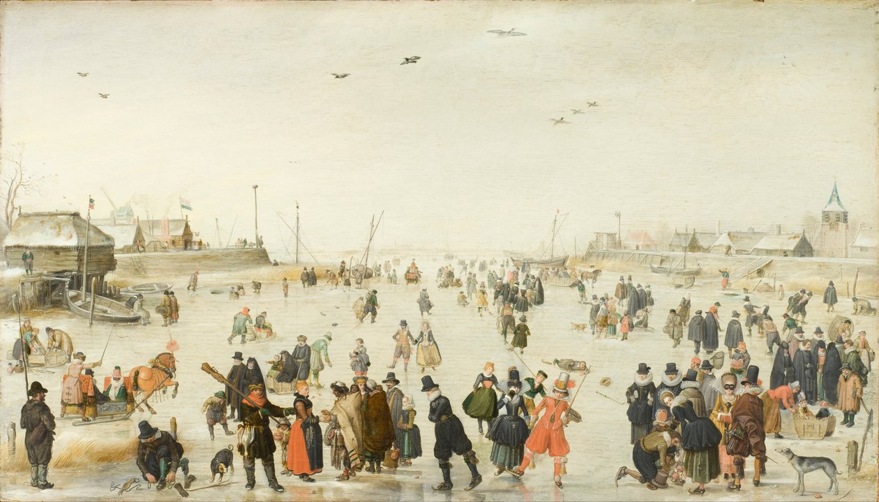 Winter Scene on a Frozen Canal by Hendrick Avercamp
