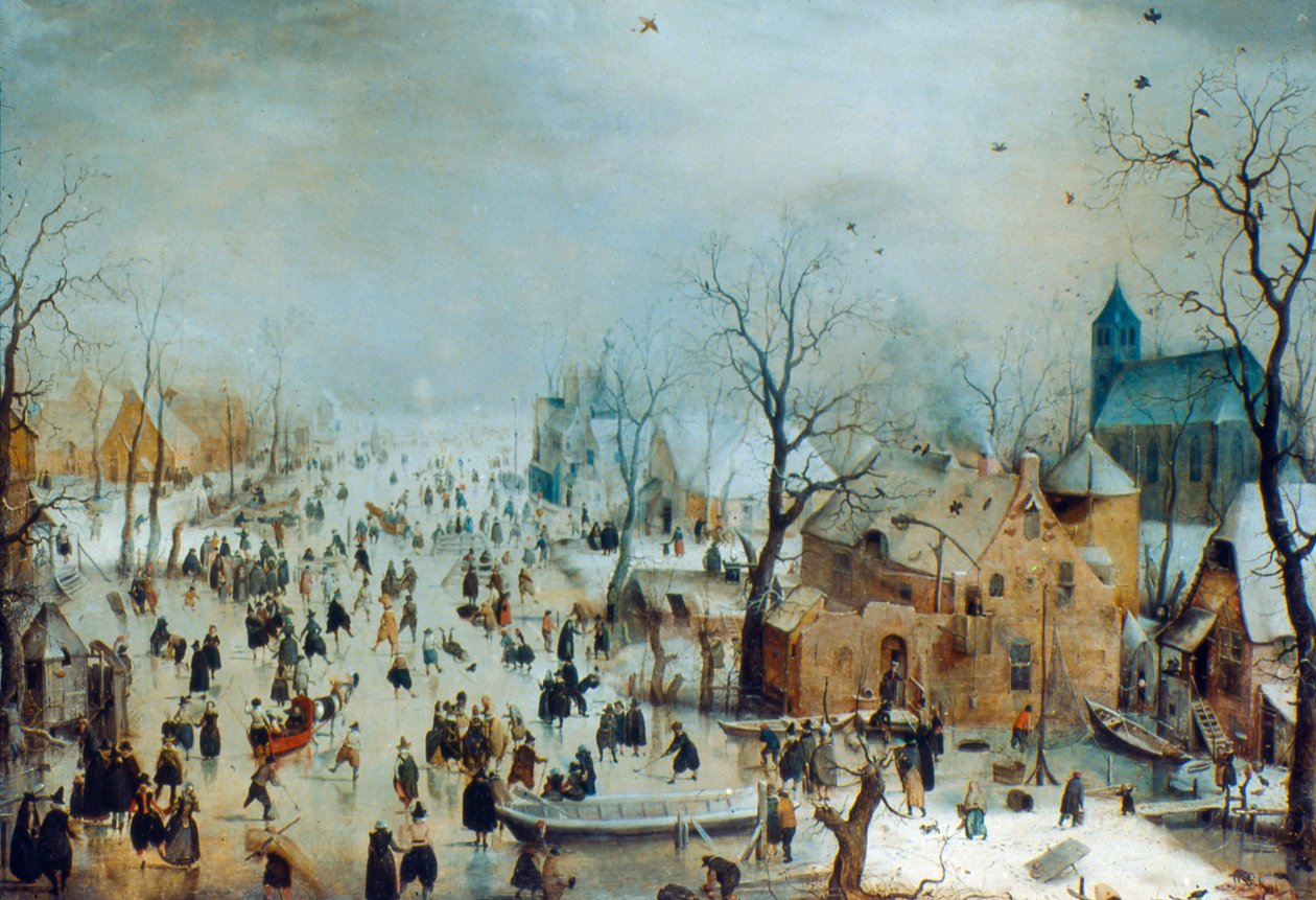 Winter Scene with Ice Skaters by Hendrick Avercamp