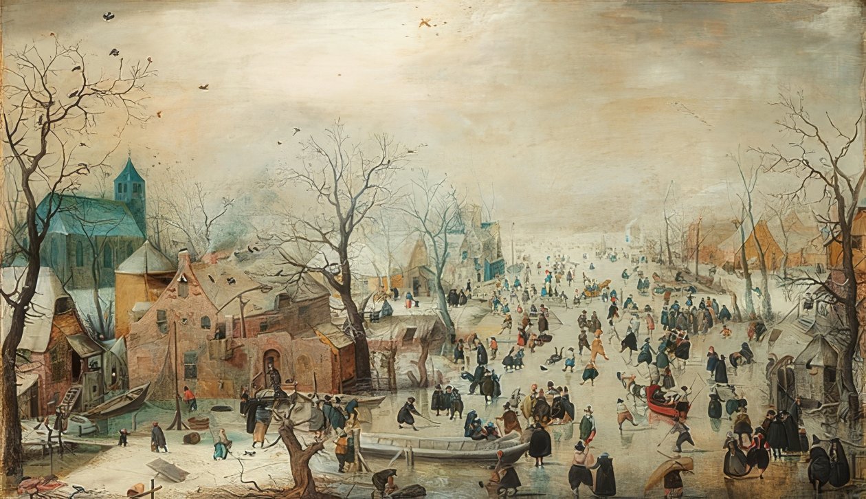 Winter Landscape with Skaters by Hendrick Avercamp