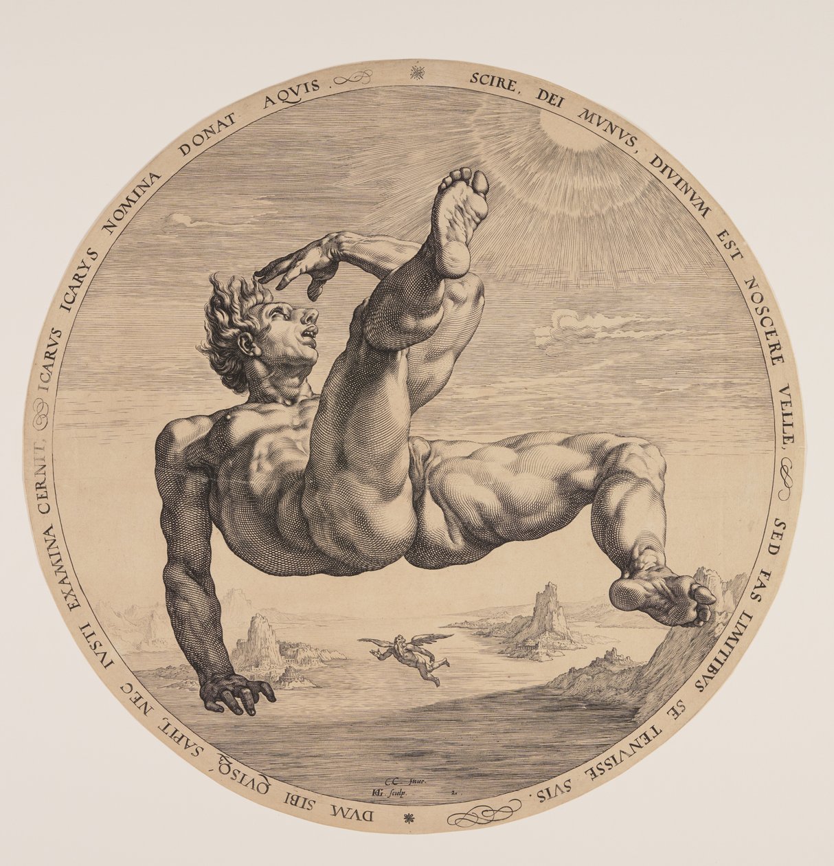 Icarus, from The Four Disgracers by Hendrick Goltzius
