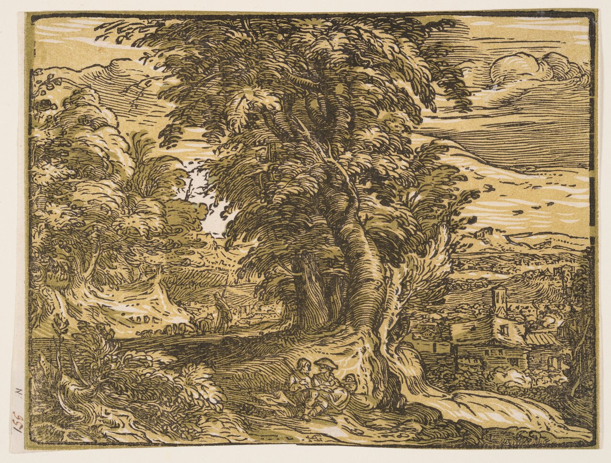 Landscape with a Shepherd Couple by Hendrick Goltzius