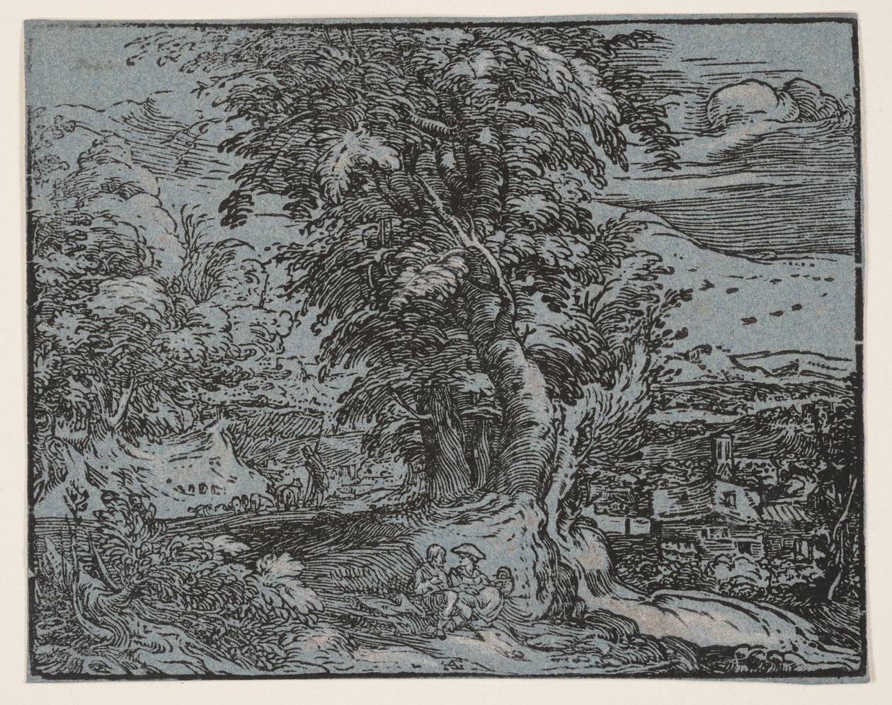 Landscape with a Shepherd Couple by Hendrick Goltzius