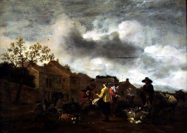 An Italian Market by Hendrick Mommers