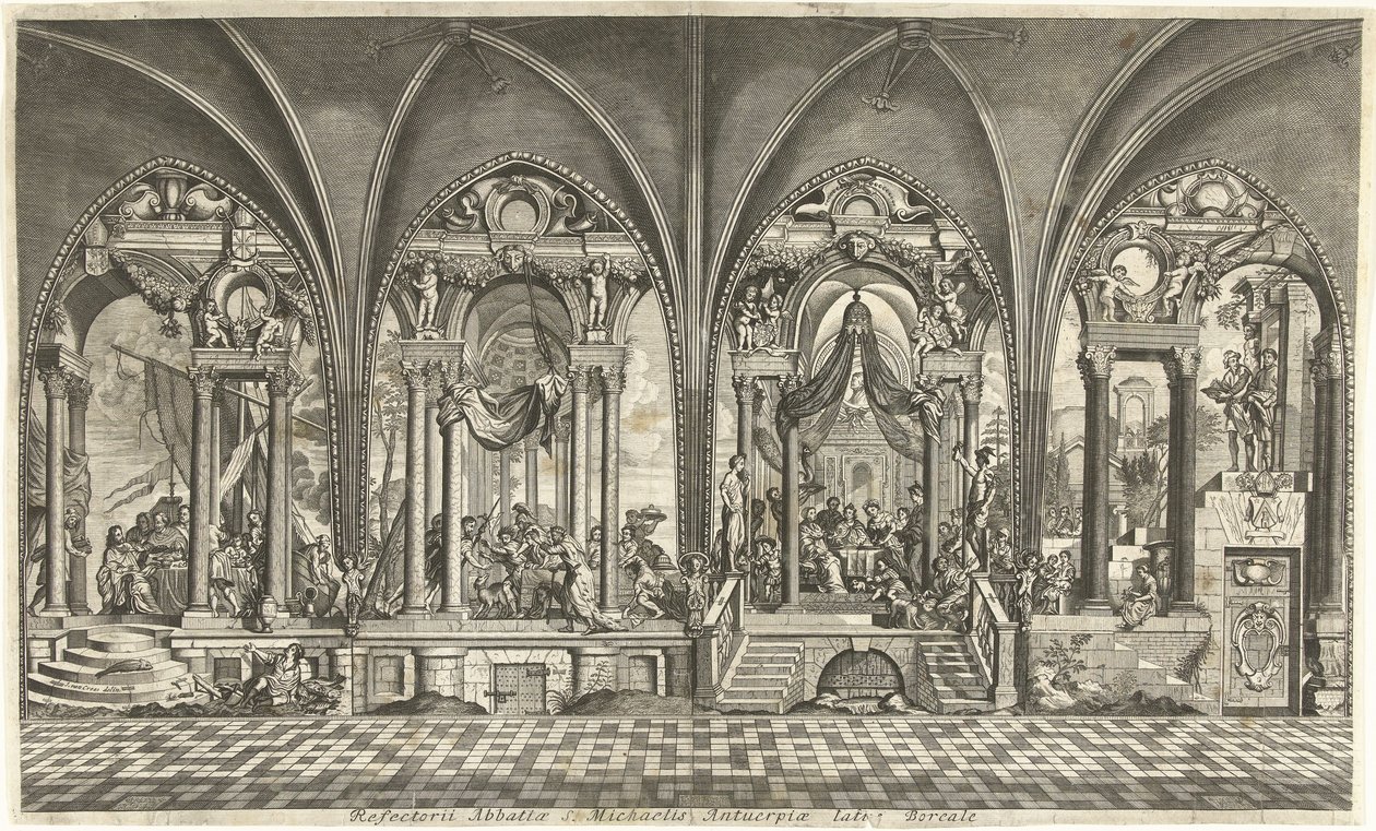 Paintings in the Refectory of the Sint-Michielsabdij, Antwerp by Hendrik Causé