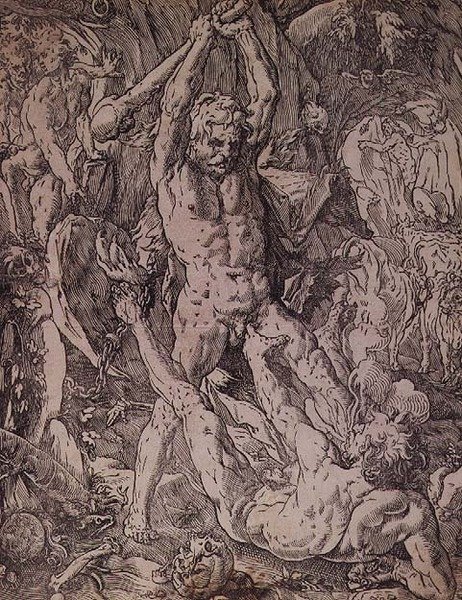 Hercules and Cacus by Hendrik Goltzius