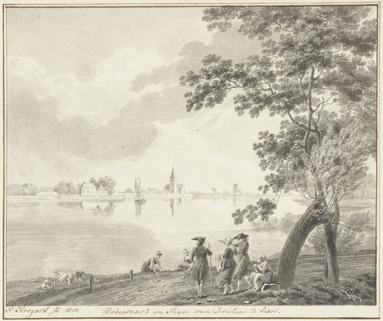 View of Dodewaard and Hien by Hendrik Hoogers