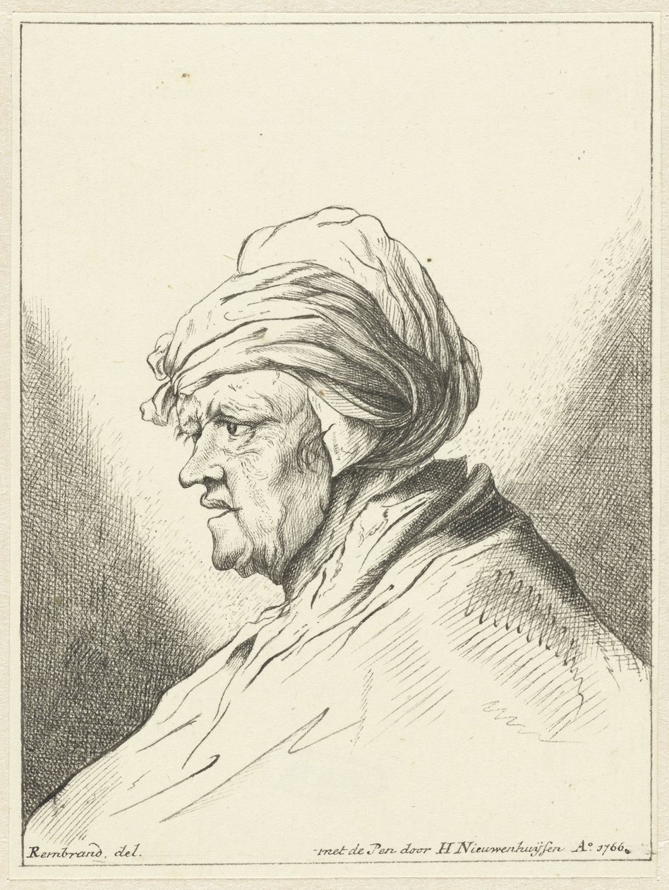 Bust of an Old Woman, Facing Left by Hendrik Nieuwenhuysen