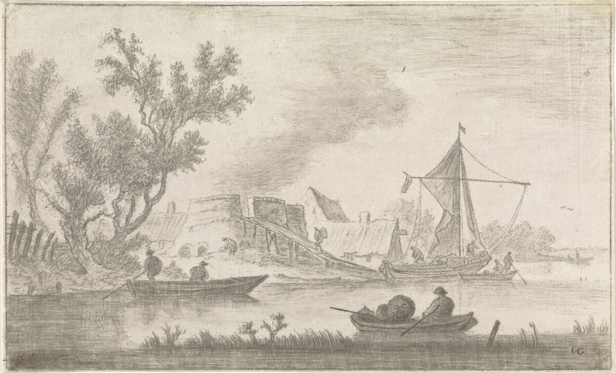 River View with Lime Kilns by Hendrik Spilman