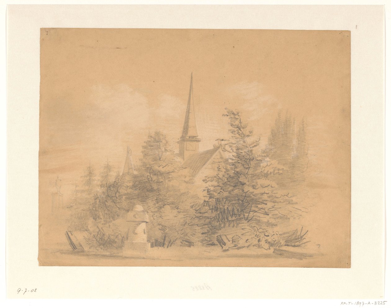 Small Church Among Trees by Hendrik Valkenburg
