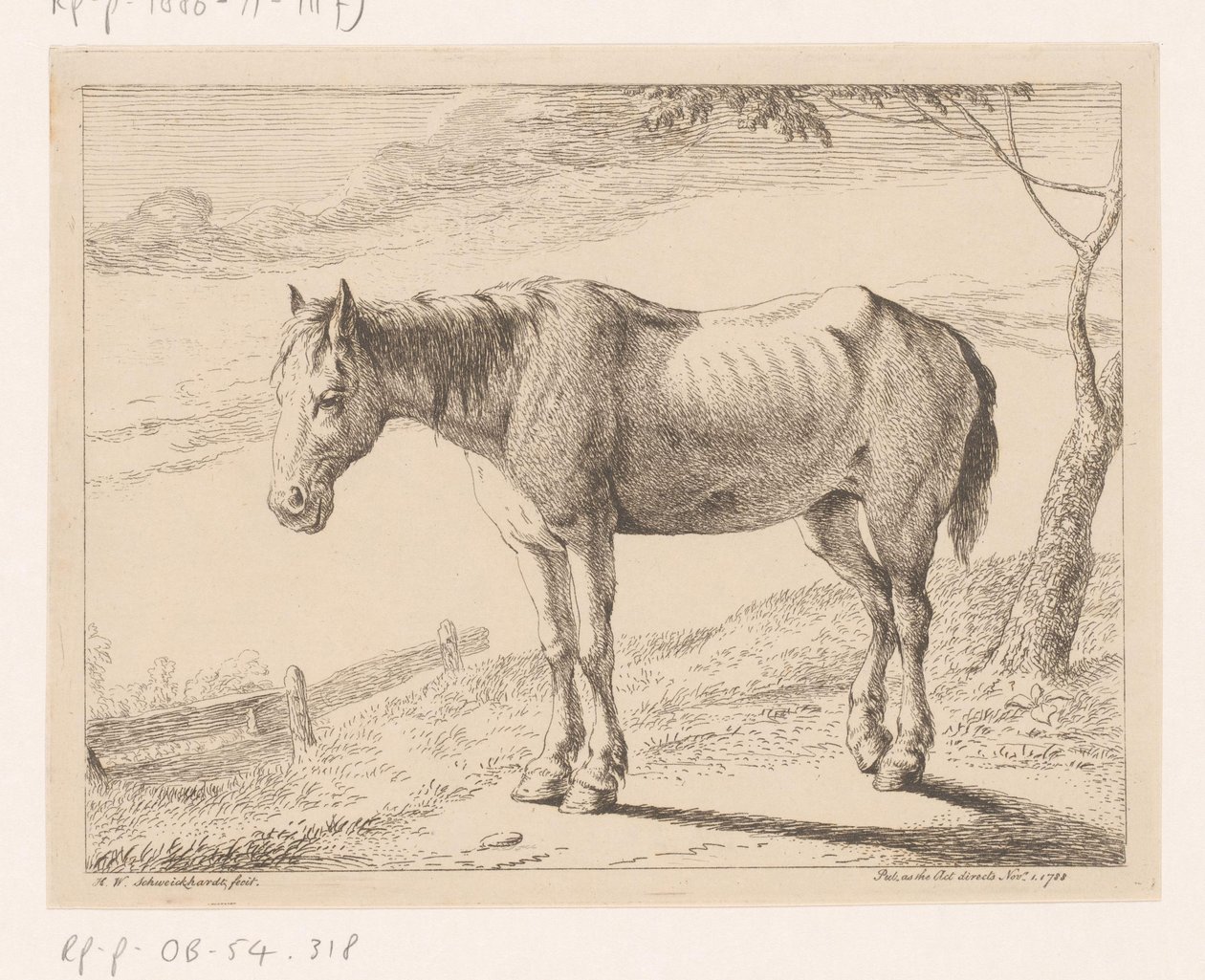 Horse (Various Animals series) by Hendrik Willem Schweickhardt