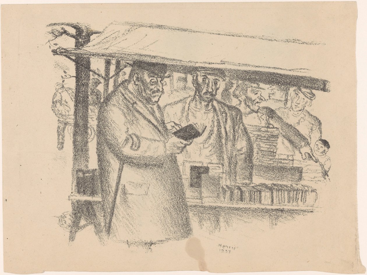 Book Stall at a Market by Henk Henriët