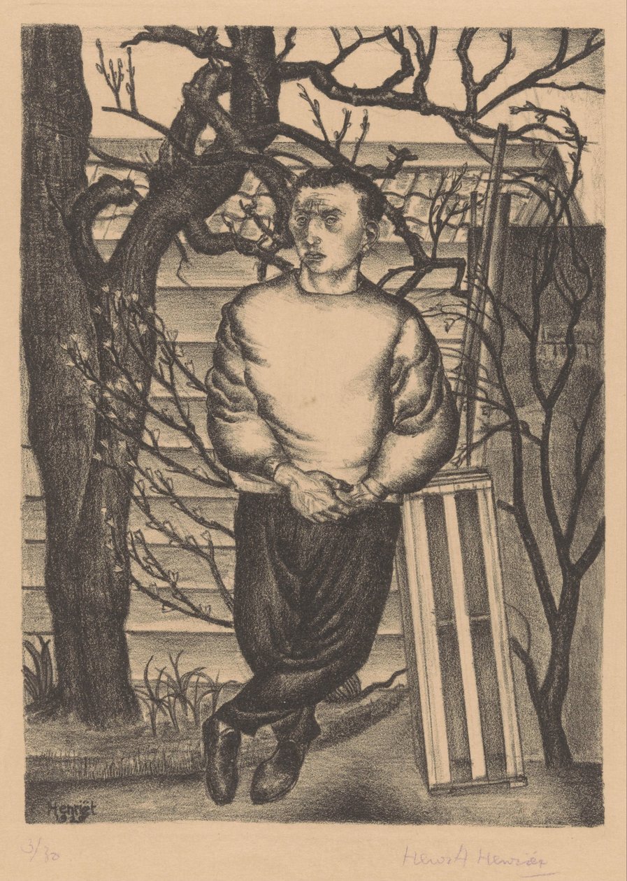 Man Standing by a Tree by Henk Henriët