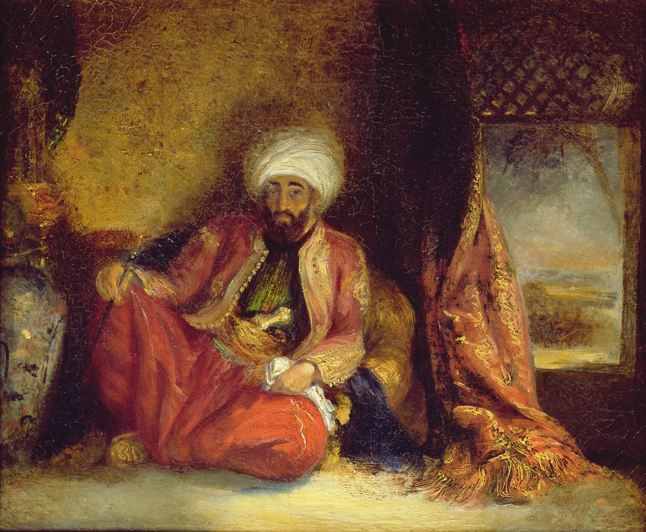 A Turk Smoking a Pipe by Henri Decaisne