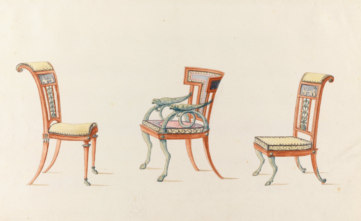 Chairs (3) by Nicolas Henri Jacob