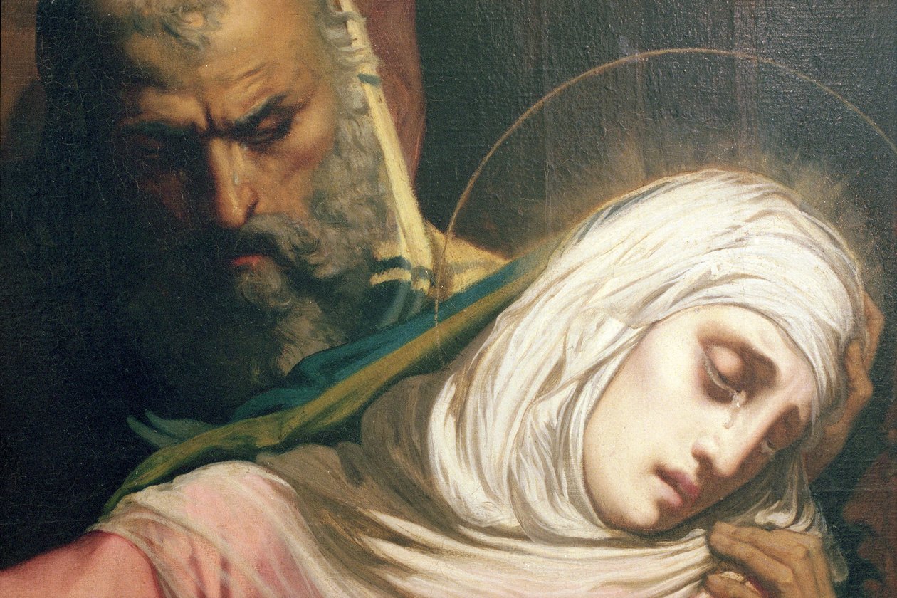 Virgin Mary at the Foot of the Cross (detail) by Henri Lehmann