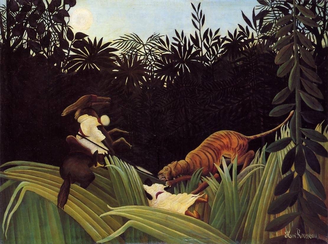 Scouts Attacked by a Tiger by Henri Rousseau