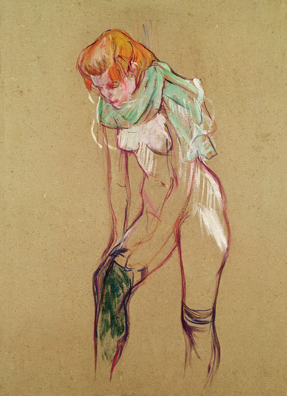 Woman Pulling Up Her Stocking by Henri de Toulouse Lautrec
