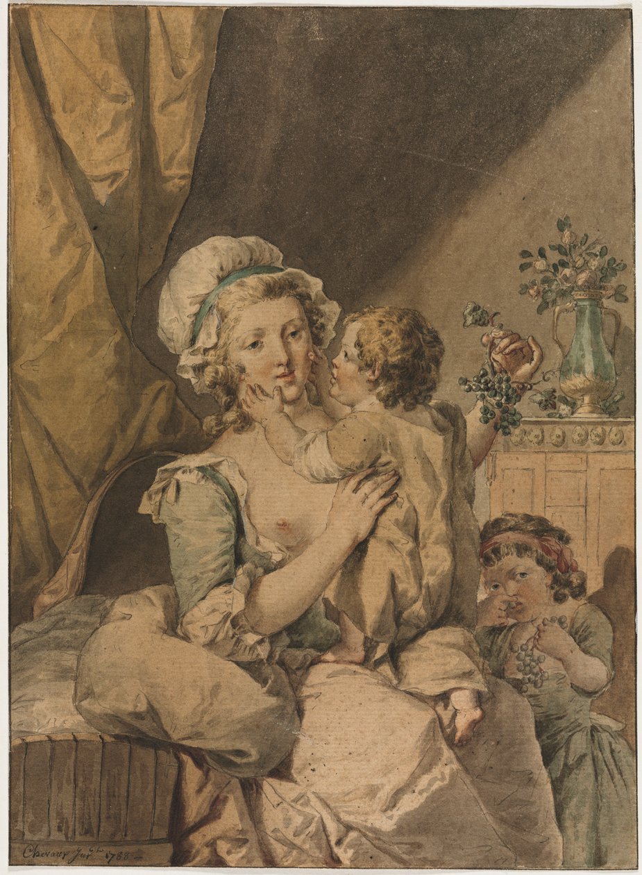 Mother with Two Children by Henri Chevaux