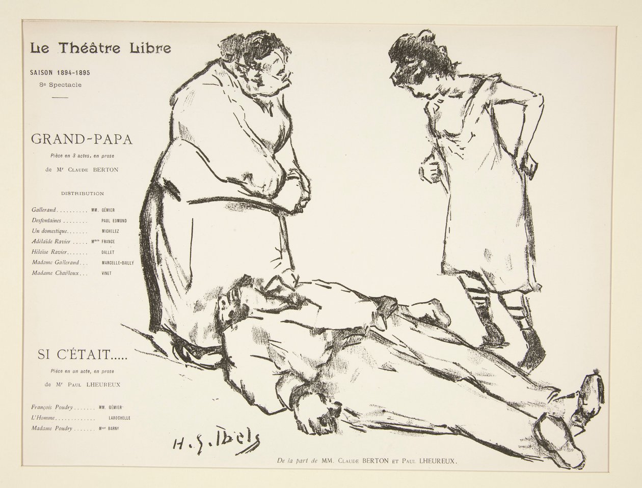 Program of the Free Theater: Grand Papa by Henri Gabriel Ibels