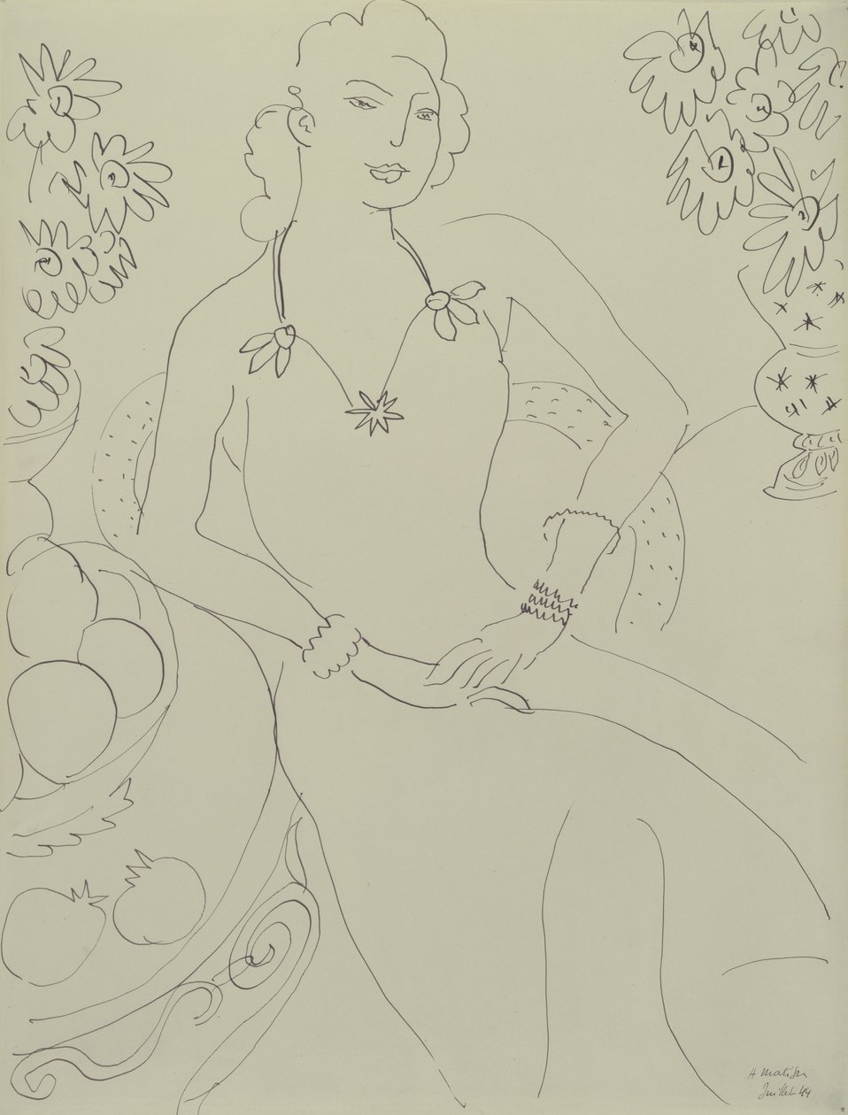 Drawing of a Seated Woman by Henri Matisse