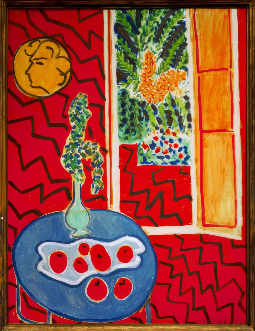Red Interior, Still-Life on Blue Table by Henri Matisse