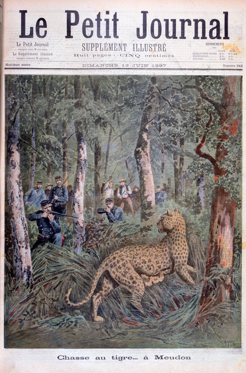 Hunting an Escaped Leopard, Meudon, Paris by Henri Meyer