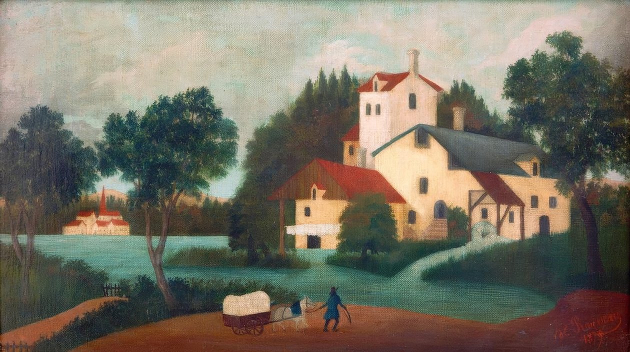 The Team in Front of the Mill by Henri Rousseau