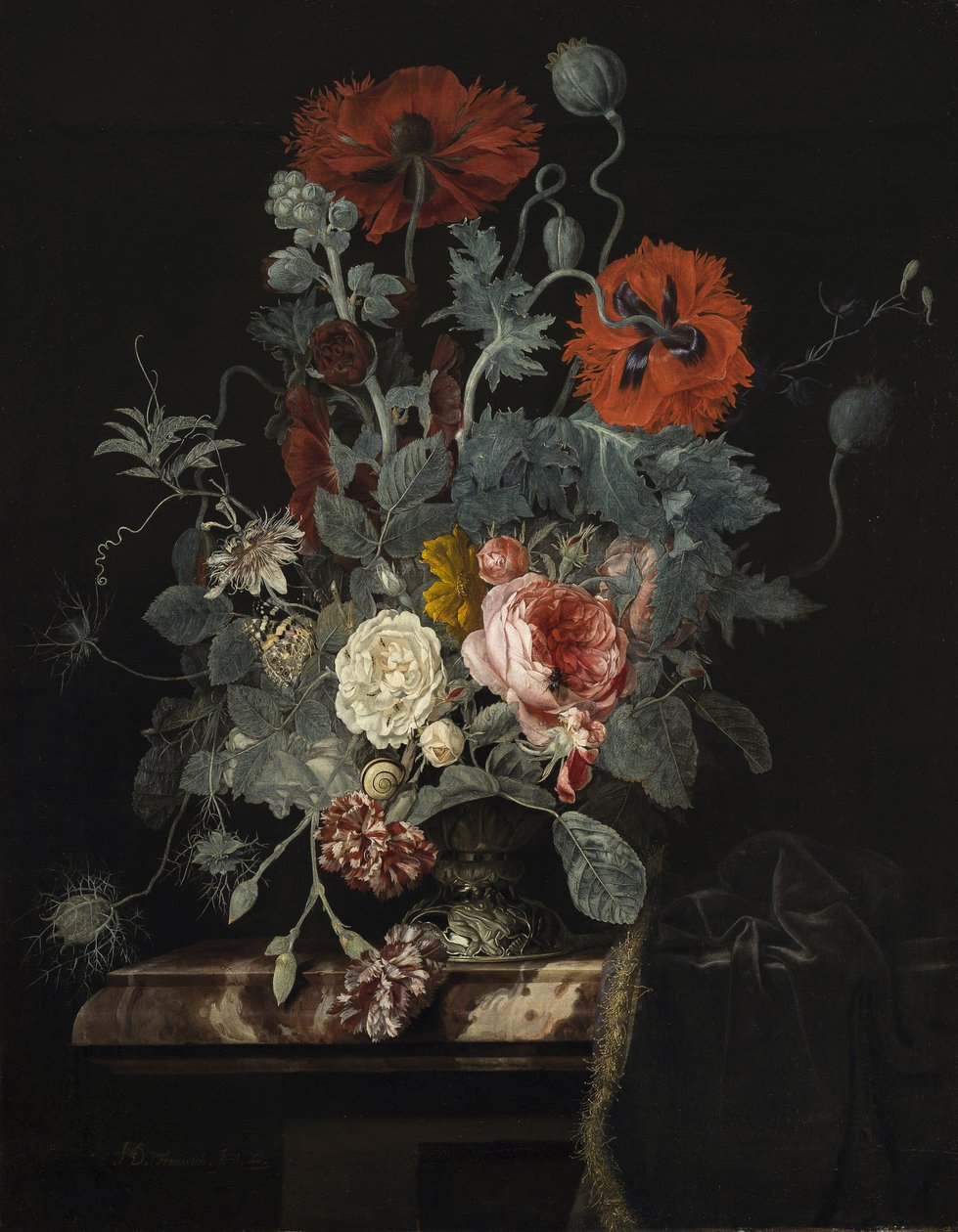 Floral Still Life by Henri de Fromantiou