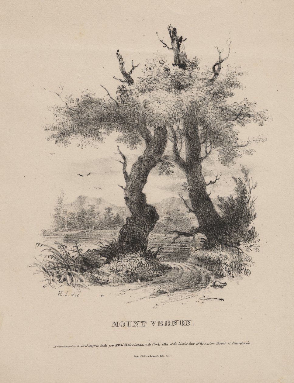 Mount Vernon, litho by Childs and Inman, 1832 by Henry Inman