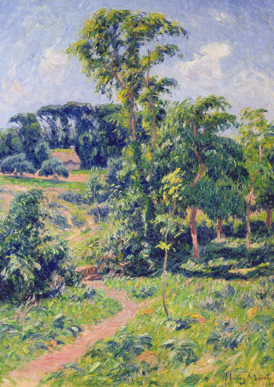 Landscape with Trees and a Path Leading to a Cottage by Henry Moret