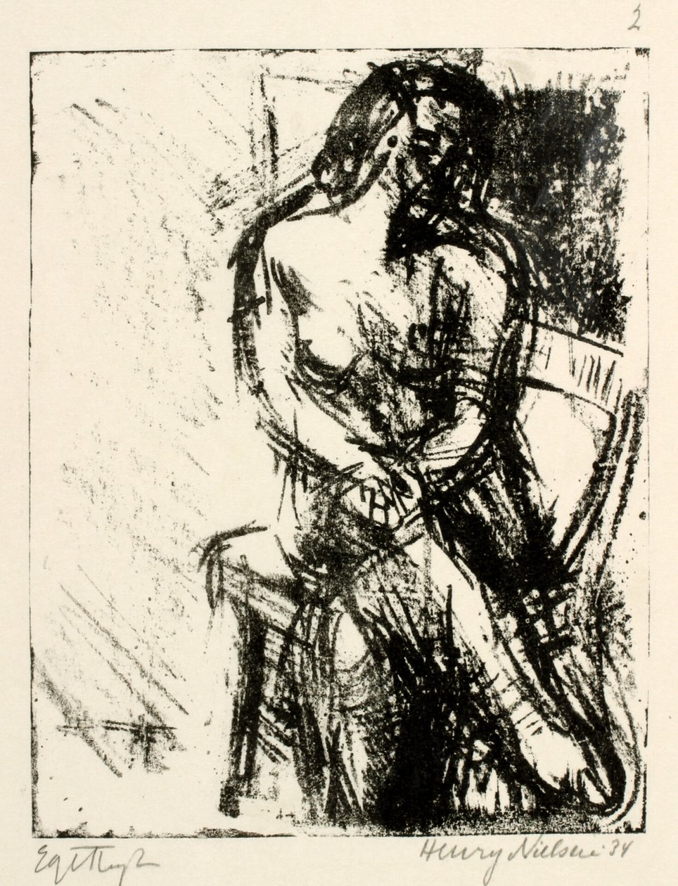 Seated Female Model by Henry Nielsen