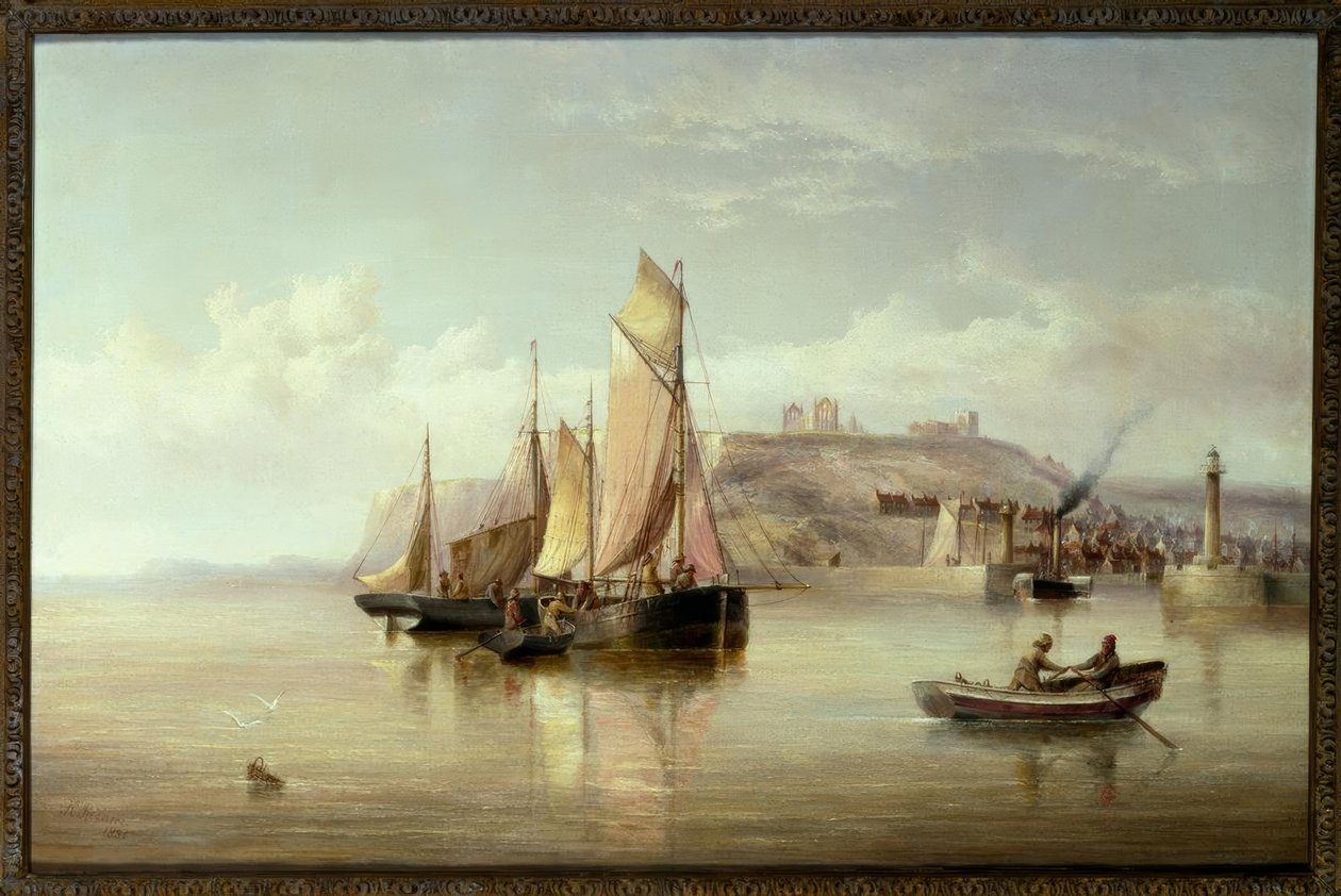 The Entrance to Whitby Harbour by Henry Redmore