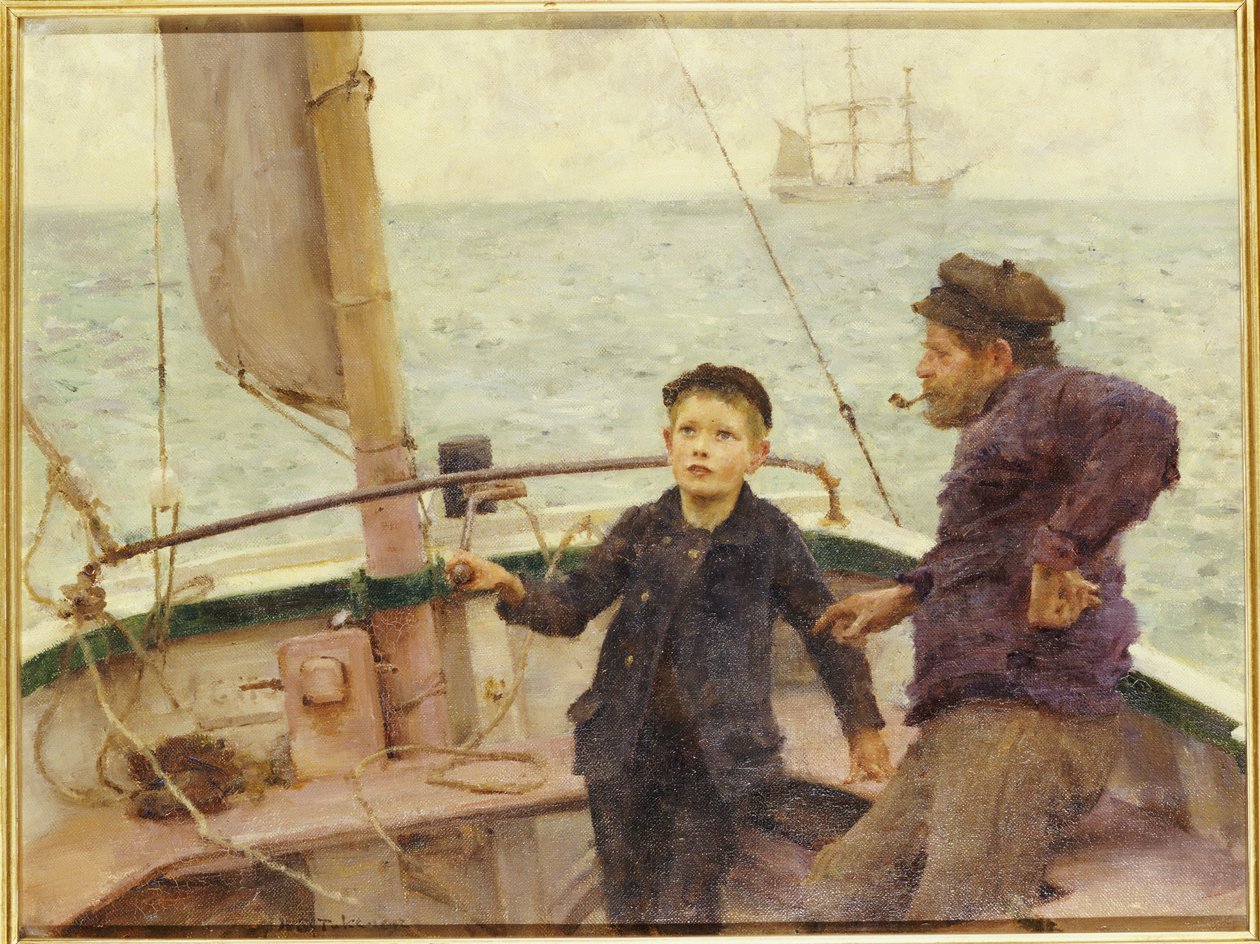 The Steering Lesson by Henry Scott Tuke