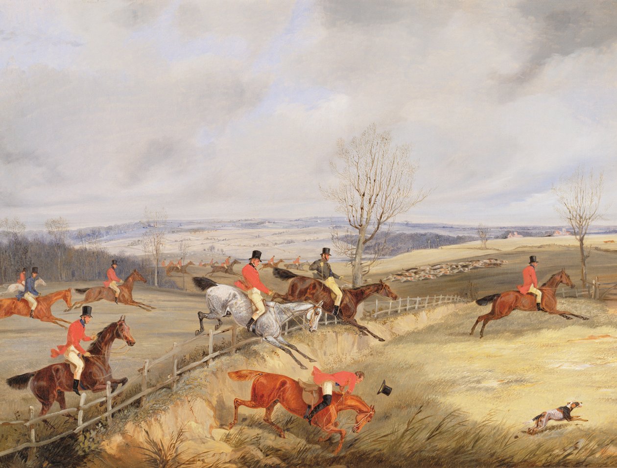 Hunting Scene, Drawing the Cover by Henry Thomas Alken