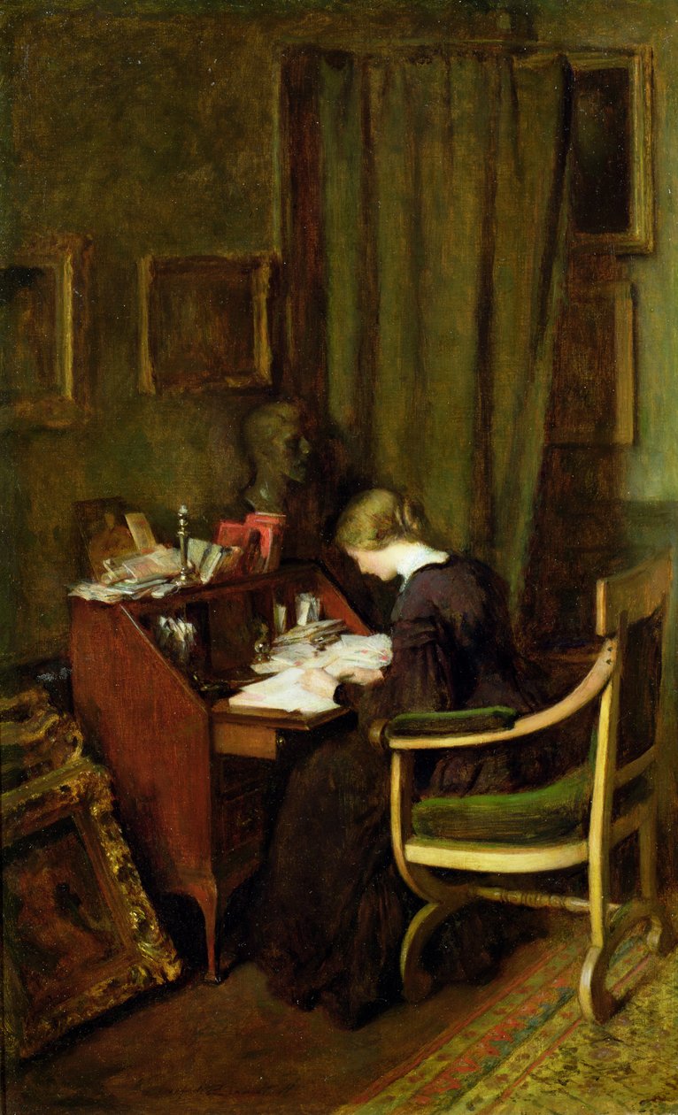 At Her Desk by Henry Thomas Schafer