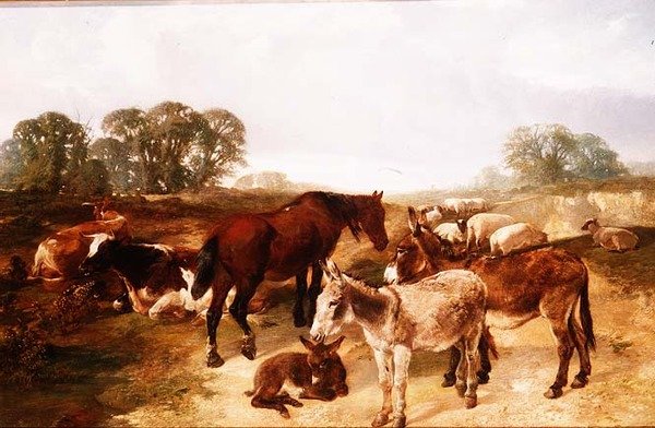 A gathering on Hampstead Heath by Henry Weekes