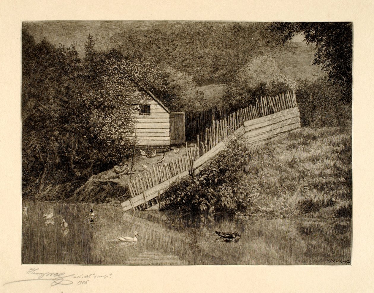 A Duck Pond by Henry Wolf