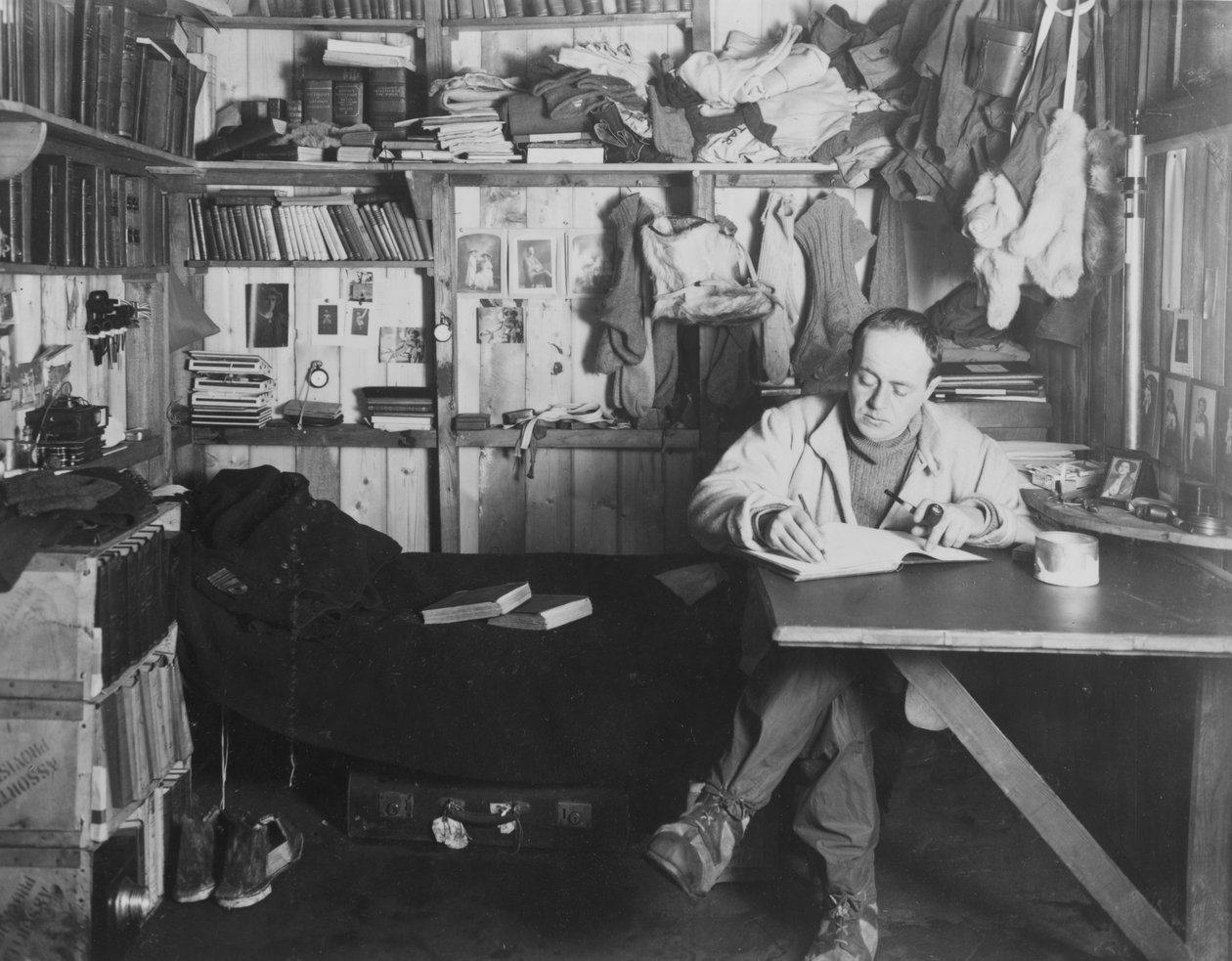 Captain Scott in his den at Winter Quarters, during the 